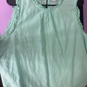 J. Crew Ruffle-Trim Tank Top - Mint Green